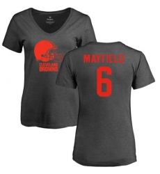 NFL Women's Nike Cleveland Browns #6 Baker Mayfield Ash One Color T-Shirt