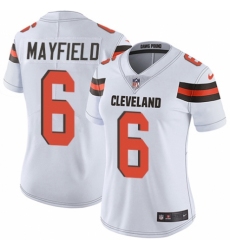Women's Nike Cleveland Browns #6 Baker Mayfield White Vapor Untouchable Limited Player NFL Jersey