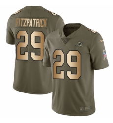 Men's Nike Miami Dolphins #29 Minkah Fitzpatrick Limited Olive Gold 2017 Salute to Service NFL Jersey