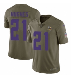 Men's Nike Minnesota Vikings #21 Mike Hughes Limited Olive 2017 Salute to Service NFL Jersey