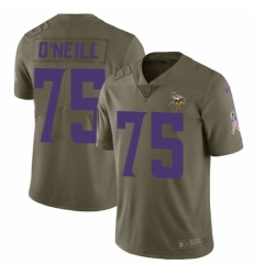 Youth Nike Minnesota Vikings #75 Brian O'Neill Limited Olive 2017 Salute to Service NFL Jersey