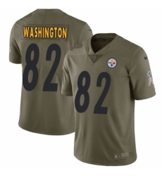 Men's Nike Pittsburgh Steelers #82 James Washington Limited Olive 2017 Salute to Service NFL Jersey