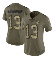 Women's Nike Pittsburgh Steelers #13 James Washington Limited Olive Camo 2017 Salute to Service NFL Jersey