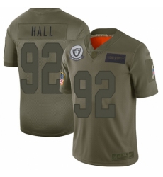 Men's Oakland Raiders #92 P.J. Hall Limited Camo 2019 Salute to Service Football Jersey