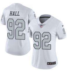 Women's Nike Oakland Raiders #92 P.J. Hall Limited White Rush Vapor Untouchable NFL Jersey