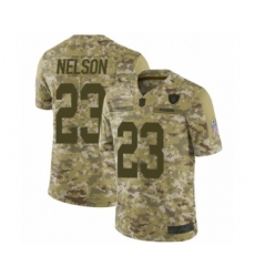 Men's Oakland Raiders #23 Nick Nelson Limited Camo 2018 Salute to Service Football Jersey