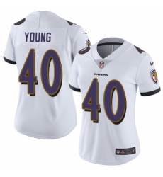 Women's Nike Baltimore Ravens #40 Kenny Young White Vapor Untouchable Limited Player NFL Jersey