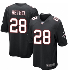 Men's Nike Atlanta Falcons #28 Justin Bethel Game Black Alternate NFL Jersey