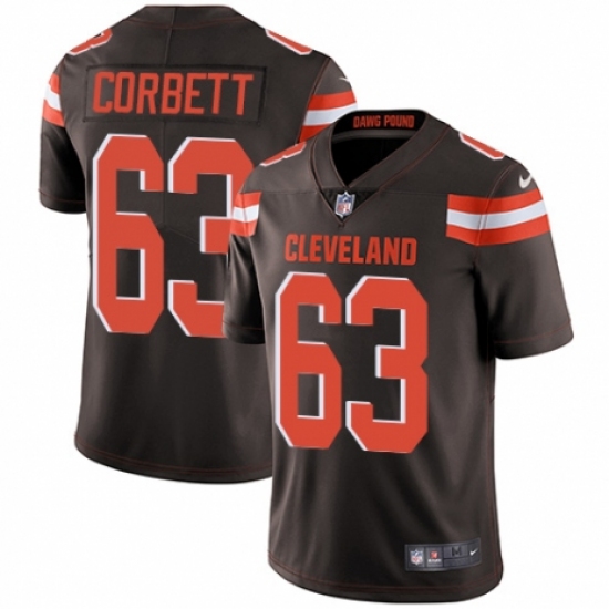 Men's Nike Cleveland Browns #63 Austin Corbett Brown Team Color Vapor Untouchable Limited Player NFL Jersey
