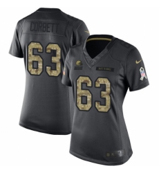 Women's Nike Cleveland Browns #63 Austin Corbett Limited Black 2016 Salute to Service NFL Jersey
