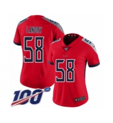 Women's Tennessee Titans #58 Harold Landry Limited Red Inverted Legend 100th Season Football Jersey