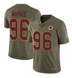 Men's Nike Washington Redskins #96 Pernell McPhee Limited Olive 2017 Salute to Service NFL Jersey