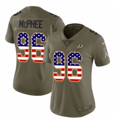 Women's Nike Washington Redskins #96 Pernell McPhee Limited Olive/USA Flag 2017 Salute to Service NFL Jersey