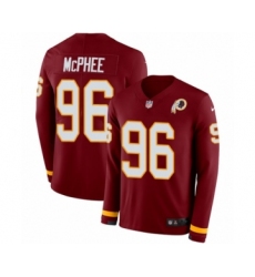 Youth Nike Washington Redskins #96 Pernell McPhee Limited Burgundy Therma Long Sleeve NFL Jersey