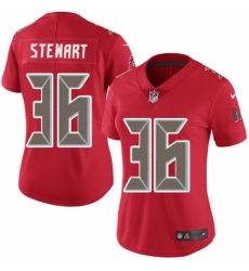 Women's Nike Tampa Bay Buccaneers #36 M.J. Stewart Limited Red Rush Vapor Untouchable NFL Jersey