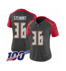 Women's Tampa Bay Buccaneers #36 M.J. Stewart Limited Gray Inverted Legend 100th Season Football Jersey