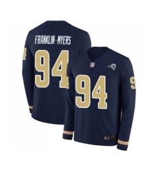 Men's Los Angeles Rams #94 John Franklin-Myers Limited Navy Blue Therma Long Sleeve Football Jersey