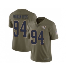 Men's Los Angeles Rams #94 John Franklin-Myers Limited Olive 2017 Salute to Service Football Jersey