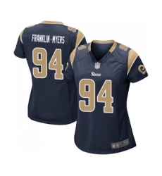 Women's Los Angeles Rams #94 John Franklin-Myers Game Navy Blue Team Color Football Jersey