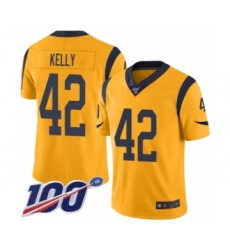 Men's Los Angeles Rams #42 John Kelly Limited Gold Rush Vapor Untouchable 100th Season Football Jersey