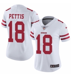 Women's Nike San Francisco 49ers #18 Dante Pettis White Vapor Untouchable Limited Player NFL Jersey