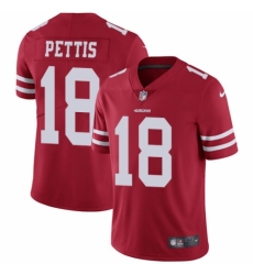 Youth Nike San Francisco 49ers #18 Dante Pettis Red Team Color Vapor Untouchable Limited Player NFL Jersey