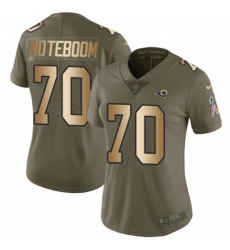 Women's Nike Los Angeles Rams #70 Joseph Noteboom Limited Olive/Gold 2017 Salute to Service NFL Jersey