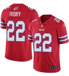 Men's Nike Buffalo Bills #22 Chris Ivory Limited Red Rush Vapor Untouchable NFL Jersey