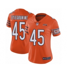Women's Chicago Bears #45 Joel Iyiegbuniwe Orange Alternate 100th Season Limited Football Jersey