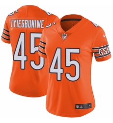 Women's Nike Chicago Bears #45 Joel Iyiegbuniwe Limited Orange Rush Vapor Untouchable NFL Jersey