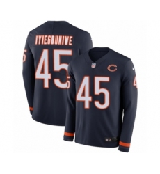 Youth Nike Chicago Bears #45 Joel Iyiegbuniwe Limited Navy Blue Therma Long Sleeve NFL Jersey
