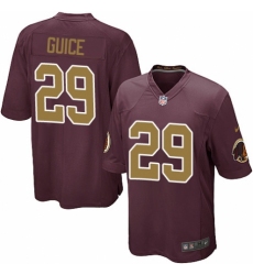 Men's Nike Washington Redskins #29 Derrius Guice Game Burgundy Red/Gold Number Alternate 80TH Anniversary NFL Jersey