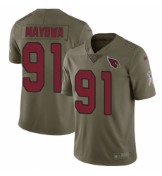 Men's Nike Arizona Cardinals #91 Benson Mayowa Limited Olive 2017 Salute to Service NFL Jersey