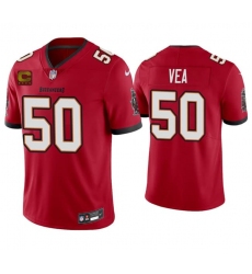 Men's Tampa Bay Buccaneers #50 Vita Vea Red 2026 With 4-Star C Vapor Limited Football Stitched Jersey