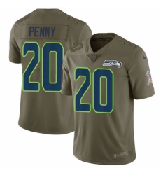 Youth Nike Seattle Seahawks #20 Rashaad Penny Limited Olive 2017 Salute to Service NFL Jersey