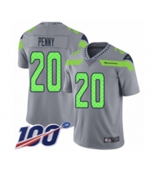 Youth Seattle Seahawks #20 Rashaad Penny Limited Silver Inverted Legend 100th Season Football Jersey