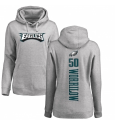 Women's Nike Philadelphia Eagles #50 Paul Worrilow Ash Backer Pullover Hoodie