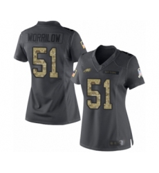 Women's Philadelphia Eagles #51 Paul Worrilow Limited Black 2016 Salute to Service Football Jersey