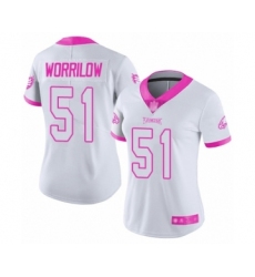 Women's Philadelphia Eagles #51 Paul Worrilow Limited White Pink Rush Fashion Football Jersey