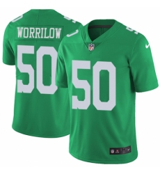 Youth Nike Philadelphia Eagles #50 Paul Worrilow Limited Green Rush Vapor Untouchable NFL Jersey