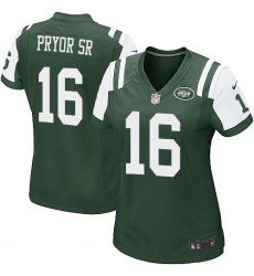Women Nike New York Jets #16 Terrelle Pryor Sr. Game Green Team Color NFL Jersey