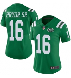 Women Nike New York Jets #16 Terrelle Pryor Sr. Limited Green Rush Vapor Untouchable NFL Jersey