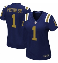 Women's Nike New York Jets #1 Terrelle Pryor Sr. Limited Navy Blue Alternate NFL Jersey