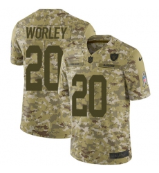 Men's Nike Oakland Raiders #20 Daryl Worley Limited Camo 2018 Salute to Service NFL Jersey
