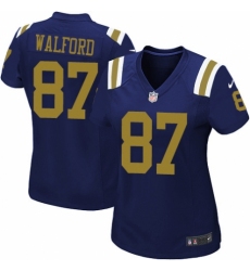 Women's Nike New York Jets #87 Clive Walford Limited Navy Blue Alternate NFL Jersey