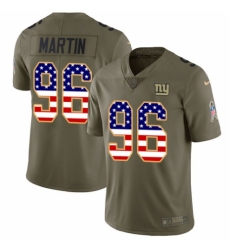 Youth Nike New York Giants #96 Kareem Martin Limited Olive USA Flag 2017 Salute to Service NFL Jersey
