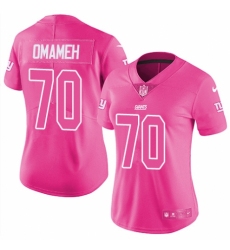 Women's Nike New York Giants #70 Patrick Omameh Limited Pink Rush Fashion NFL Jersey