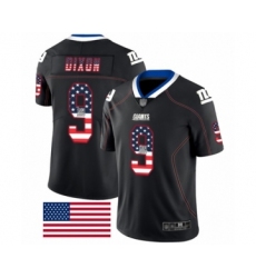 Men's New York Giants #9 Riley Dixon Limited Black Rush USA Flag Football Jersey