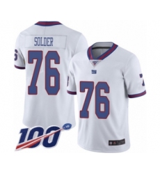 Men's New York Giants #76 Nate Solder Limited White Rush Vapor Untouchable 100th Season Football Jersey