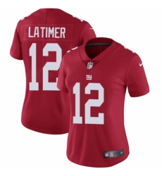 Women's Nike New York Giants #12 Cody Latimer Red Alternate Vapor Untouchable Elite Player NFL Jersey